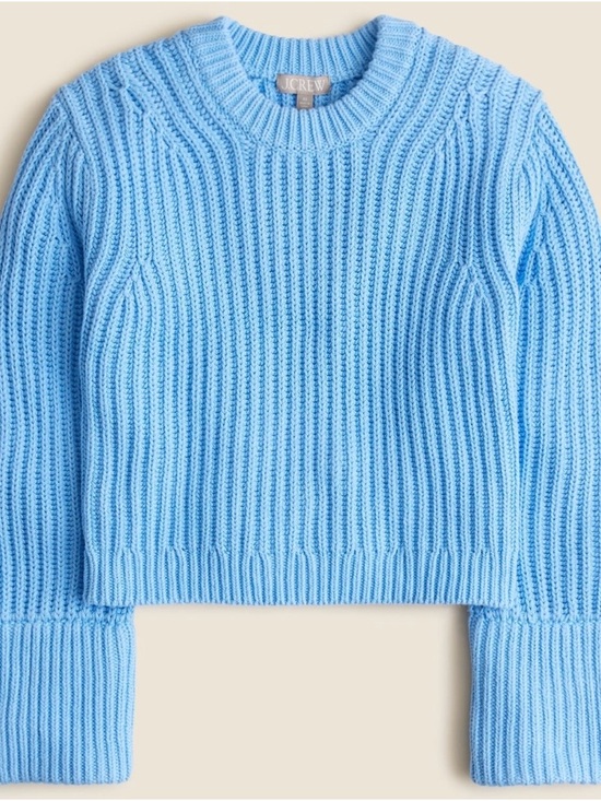 J. Crew Sweaters - J. Crew Women’s Heritage Cotton Fisherman Crewneck Sweater - Pale Cerulean